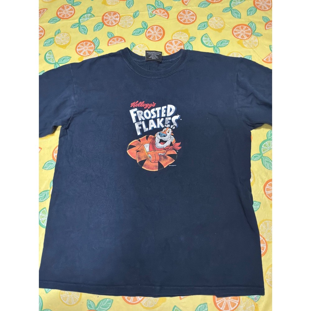 Vintage Mens Steve & Barrys Frosted Flakes Tony the Tiger T-Shirt M Navy Blue