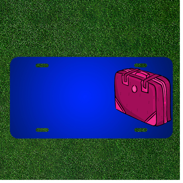 Custom Personalized License Plate With Add Names To Suitcase Case Travel Pink