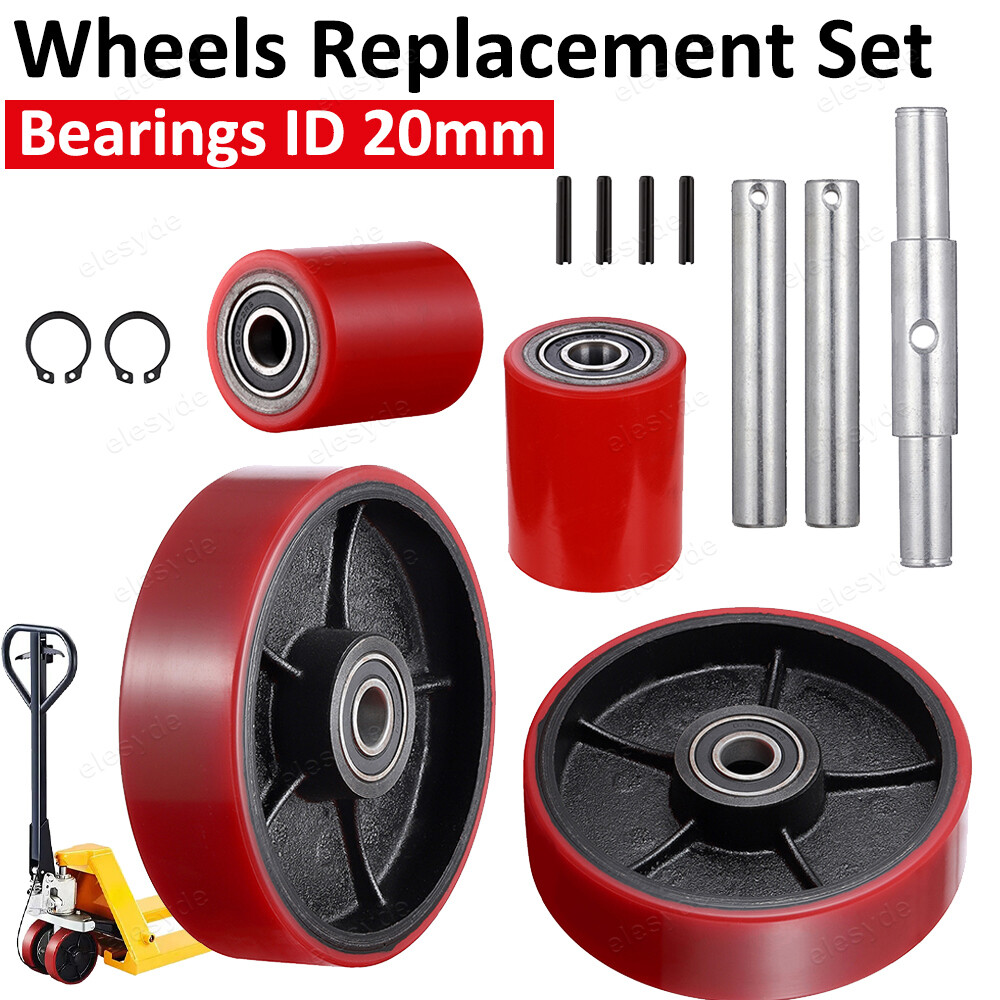 20mm ID Bearings Steer Wheel Pallet Jack Truck Wheels Replacement Kit Load Wheel
