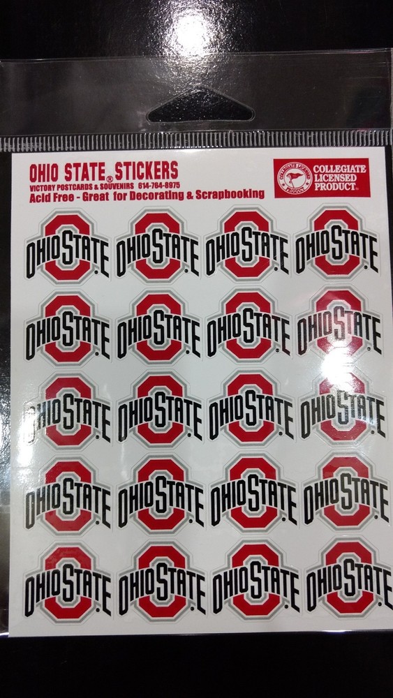 OHIO STATE BUCKEYES STICKERS 20 PER SHEET SCRAP BOOKING ACID FREE NCAA LICENSED-image
