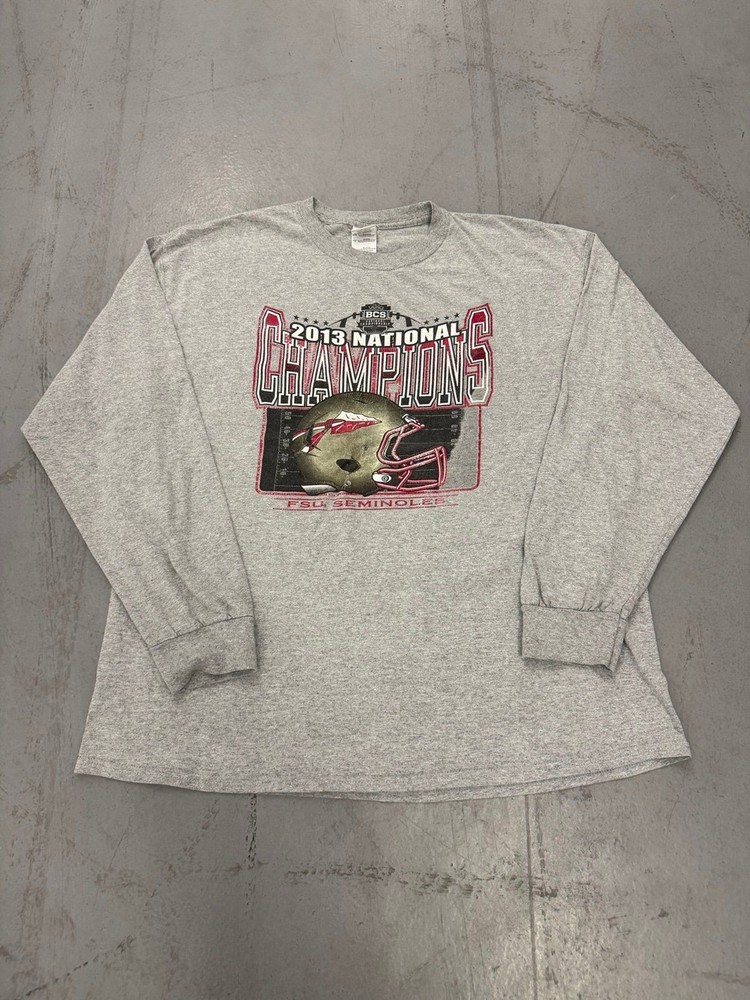 FSU Seminoles 2013 Football National Champions Long Sleeve Men’s Tee Size XL