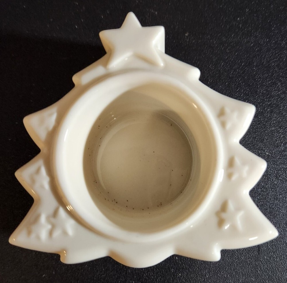 Lenox China Yuletide Glowlites Christmas Tree Flat Tea Light Holder