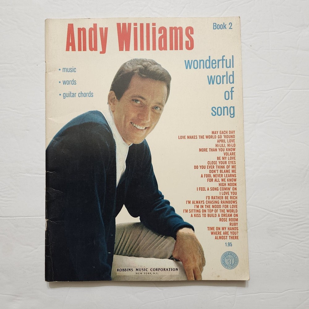 Andy Williams Wonderful World of Song 1965 Music Lyrics Guitar Sheet Music