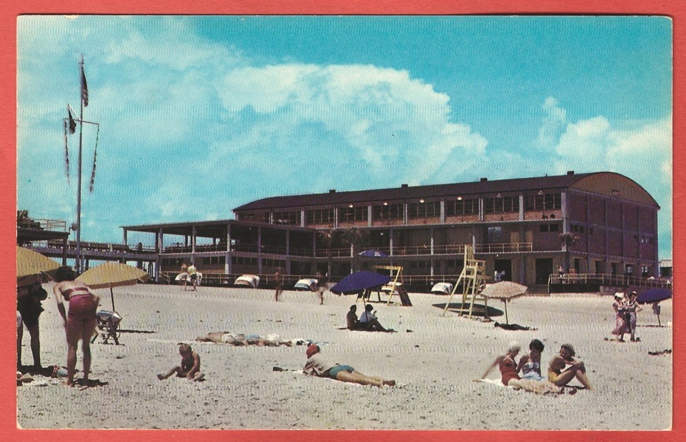 OCEAN FRONT PAVILION, MYRTLE BEACH, S.C.  - 1951 Postcard - Demolished 2006-2007