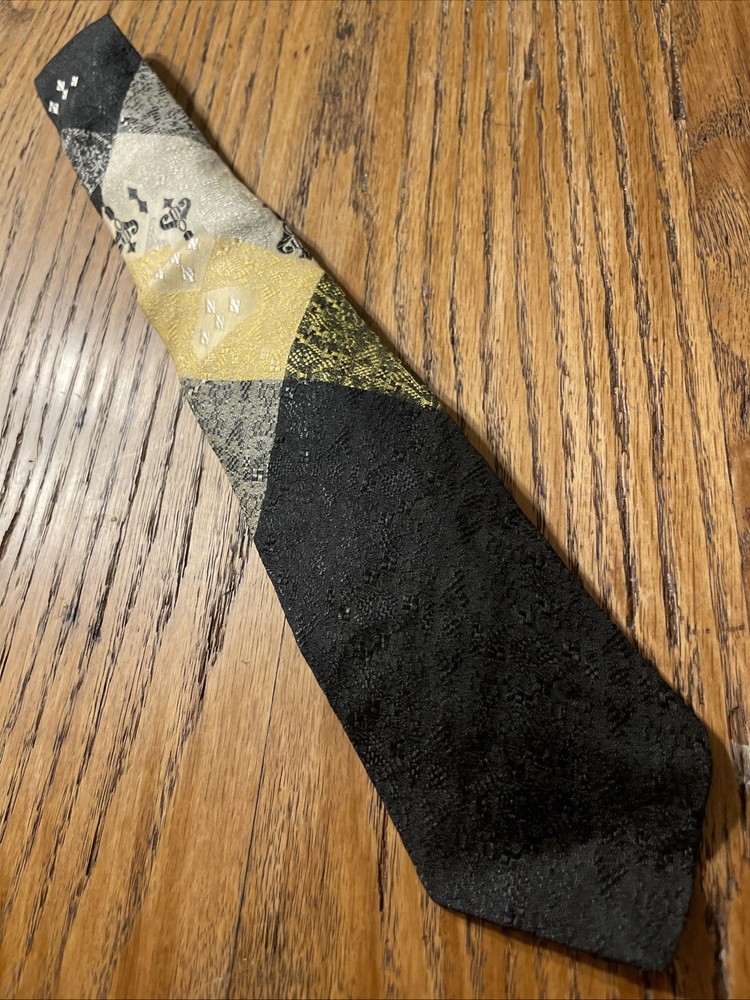 Vintage 50s Penney’s Towncraft Baroque Argyle Semi Skinny Tie Rockabilly VLV