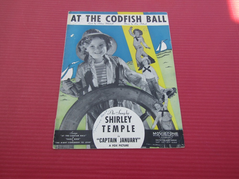 SHEET MUSIC At The Codfish Ball 1936 Sung By Shirley Temple In Captain January