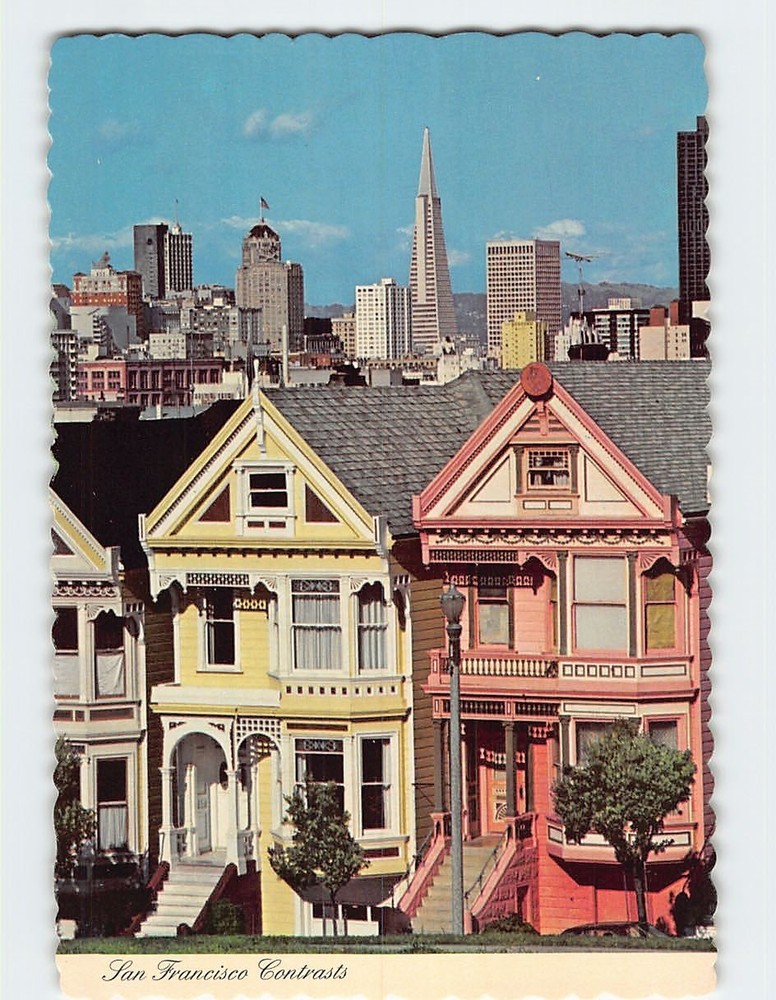 Postcard San Francisco Victorian Homes California USA