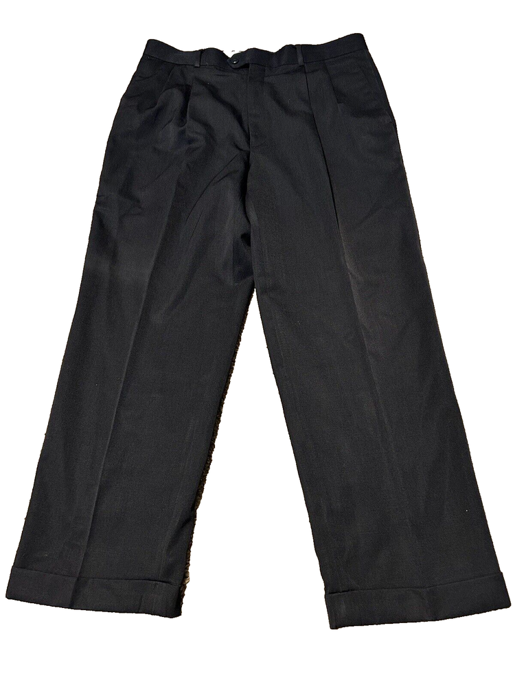 RBM Collection Mens Wool Dress Pants Size 36 29Inseam Black Premium Quality