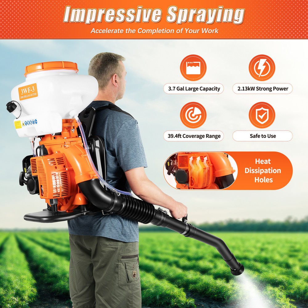 Backpack Fogger Sprayer Gas Power Sprayer Mosquito Insecticide Blower 7500r/min