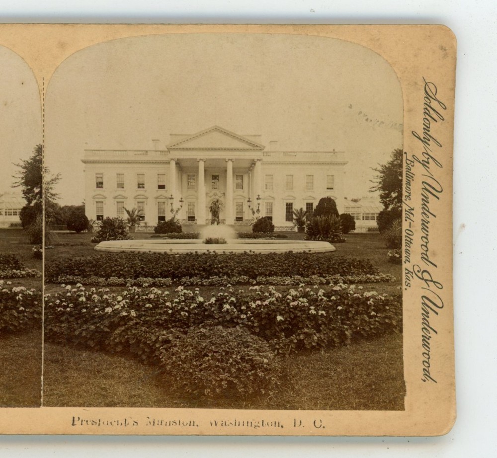 President's Mansion Washington DC White House Underwood Stereoview