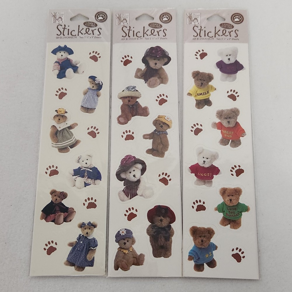 Vintage Boyd’s Bear Lil Sumptin Acid-Free Stickers with Fabulous Hats Sealed Collectible-image