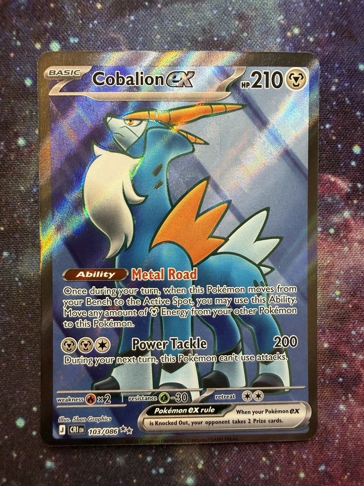 Cobalion ex 103/086 Ultra Rare Chaos Rising Pokemon Holo Near Mint