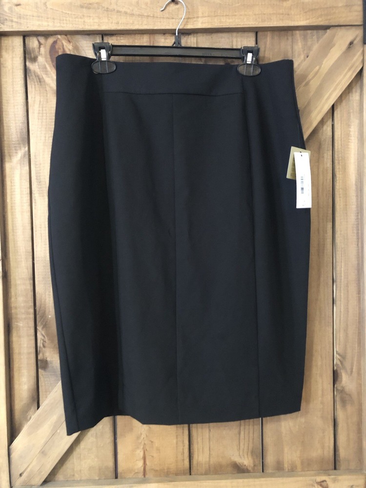 NEW Worthington Black Pencil Skirt Size 16 Knee Length Business Professional NWT