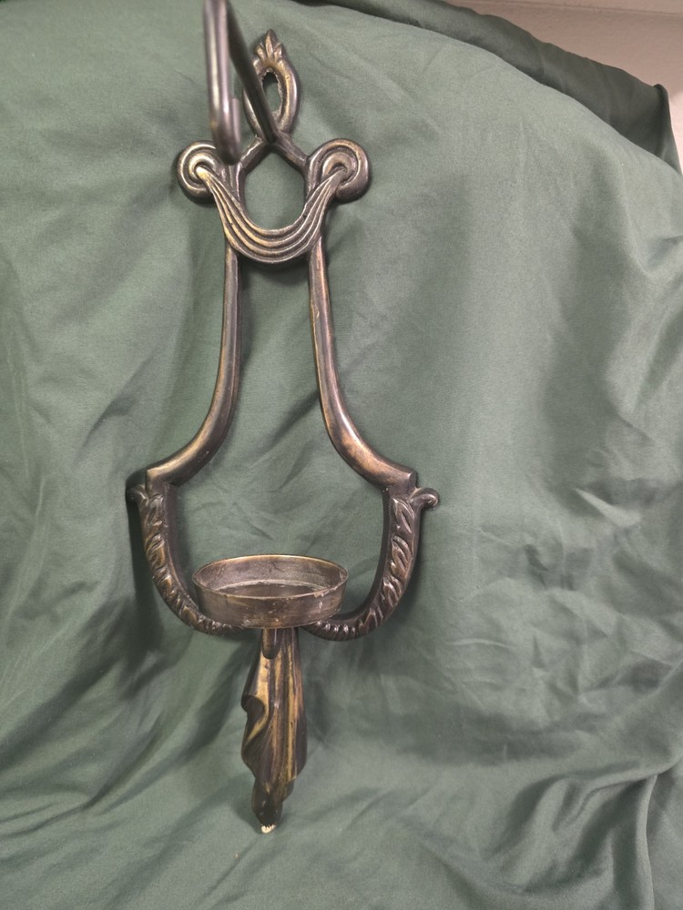 vintage brass double-arm French candle sconce