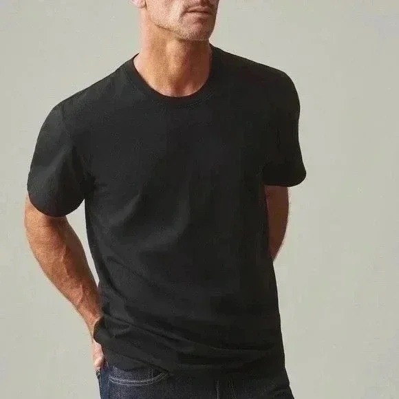 AMERICAN GIANT Black Crew Neck T Shirt Made in USA Size M