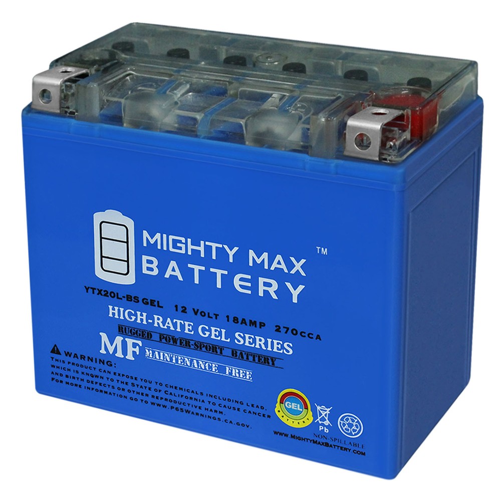 Mighty Max YTX20L-BS GEL Battery for Yamaha YFM400FB Big Bear 4x4 IRS 2007-2012