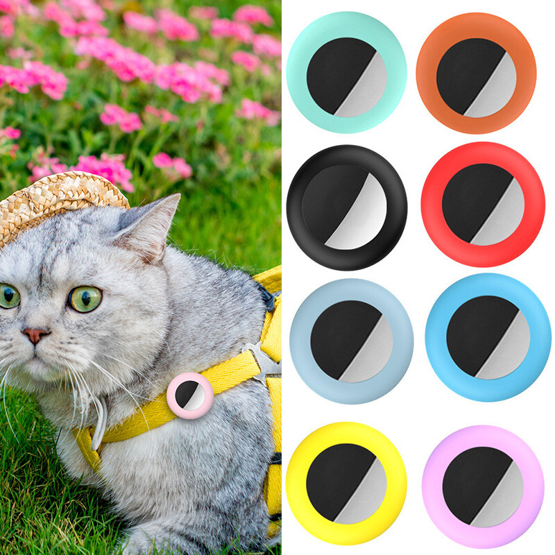 Secure Silicone Case for Apple AirTag with Dog Cat Collar Tracker and Protective Skin Cover