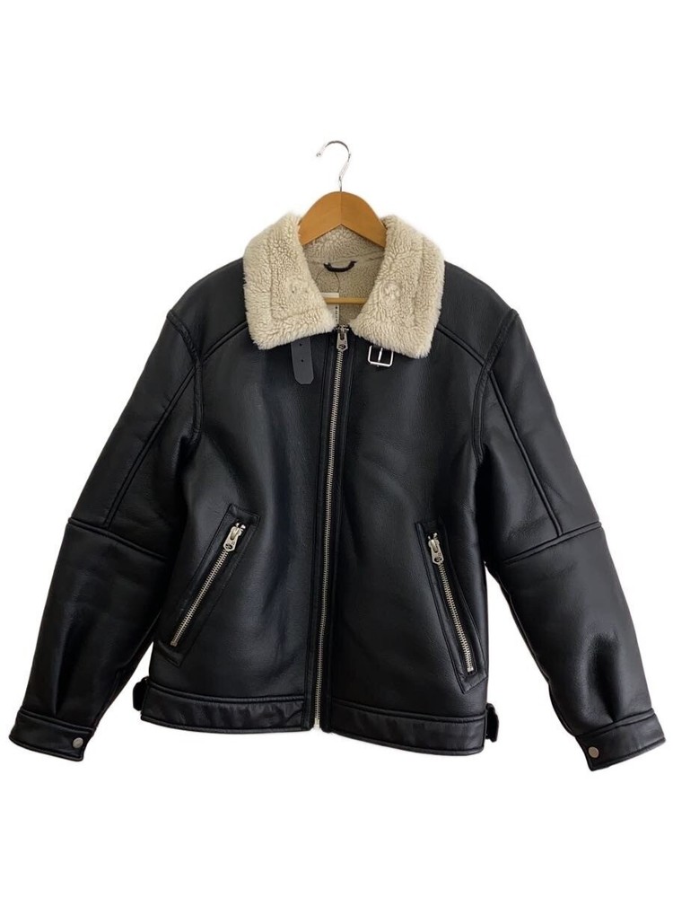 Zara Leather Jacket Blouson/M/ Leather/Blk/Plain/8281/407/800// 3500