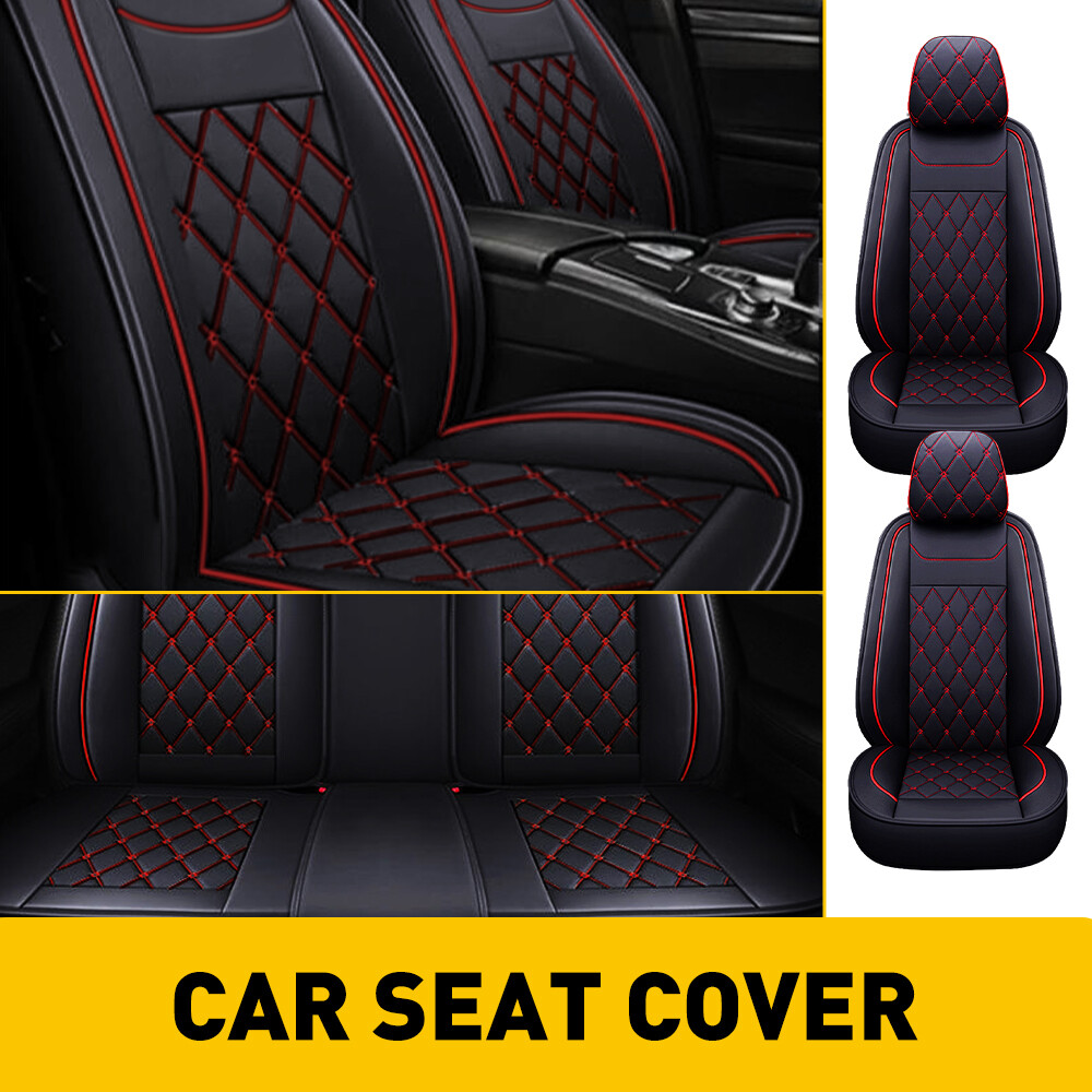 Black Red Chevy Seat Covers for 2007-2022 Silverado 1500 2500HD 3500HD