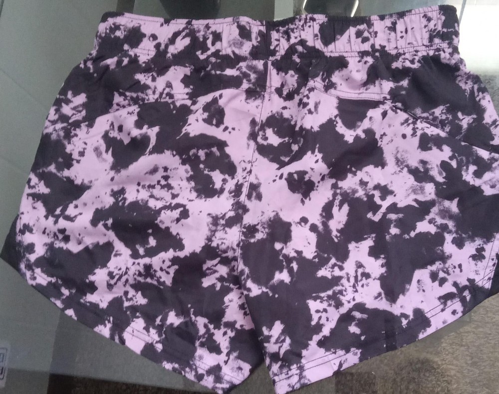 Athletic Works Women's Camouflage Athletic Shorts Purple Black Blended Fabric