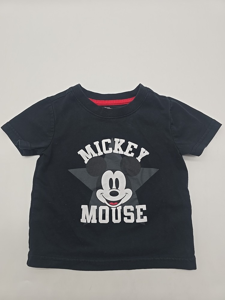 Disney Mickey Mouse T-Shirt Youth Boy 12M Graphic Print Black.#35695