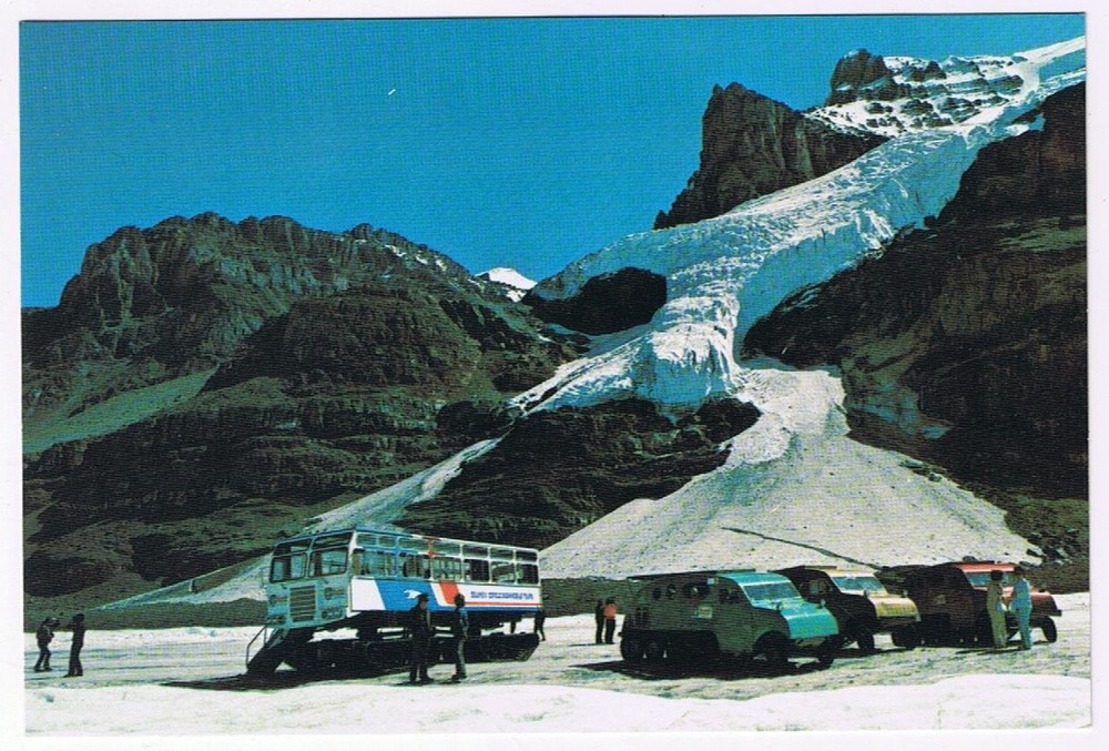 Postcard Snowmobiles Columbia Icefields Andromeda Glacier Canadian Rockies