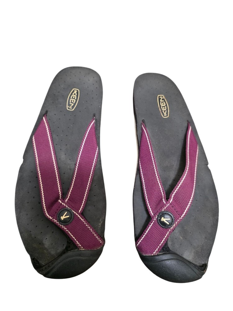 Keen Women's Black & Purple Thong Sandals Size 6.5 Slip-On Flip Flops