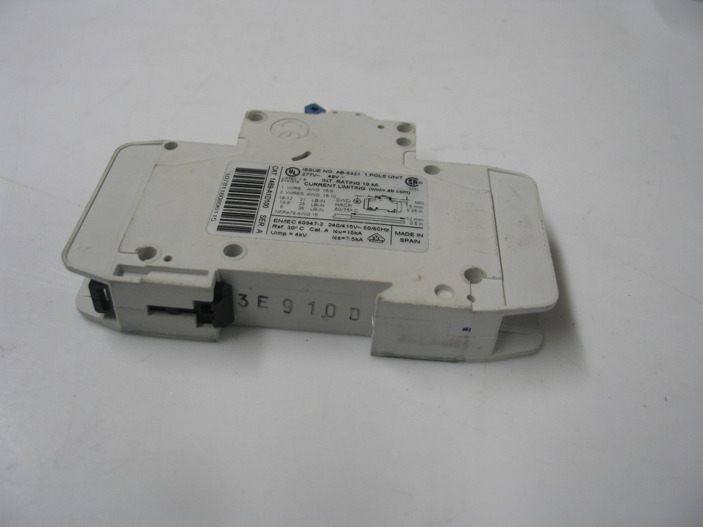 New  Ab Allen Bradley 1489-A1D100 Din Circuit Breaker  10A/277V Cur D A1194
