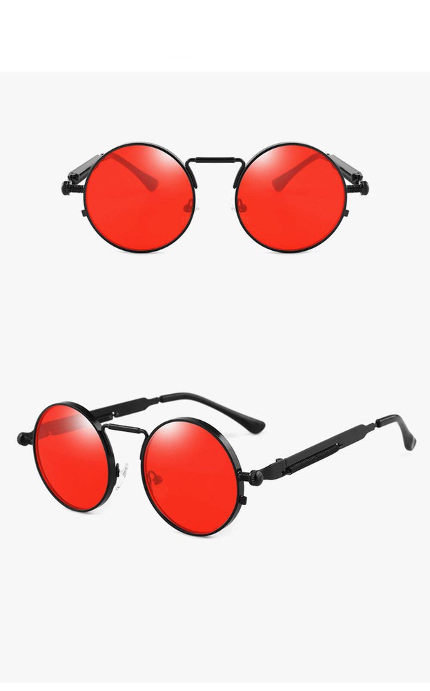 Steampunk Sunglasses for Men and Women, Metal Frame, PC Lens, 80% Light Perspect