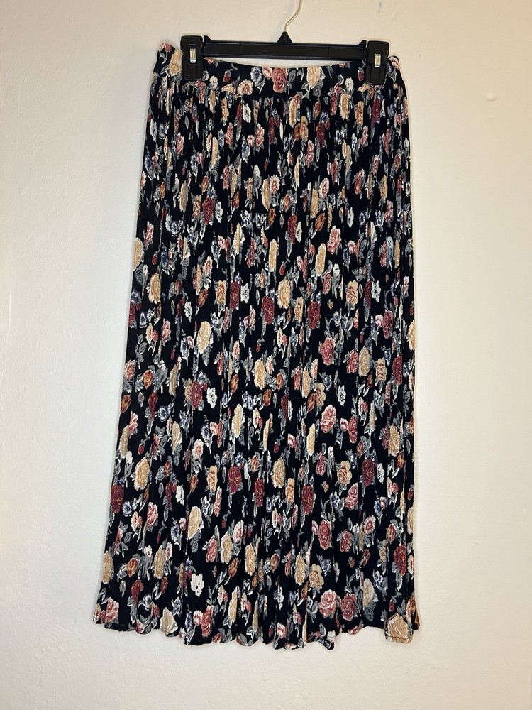 Vintage Rayon Floral Midi/Maxi Skirt Womens Size L