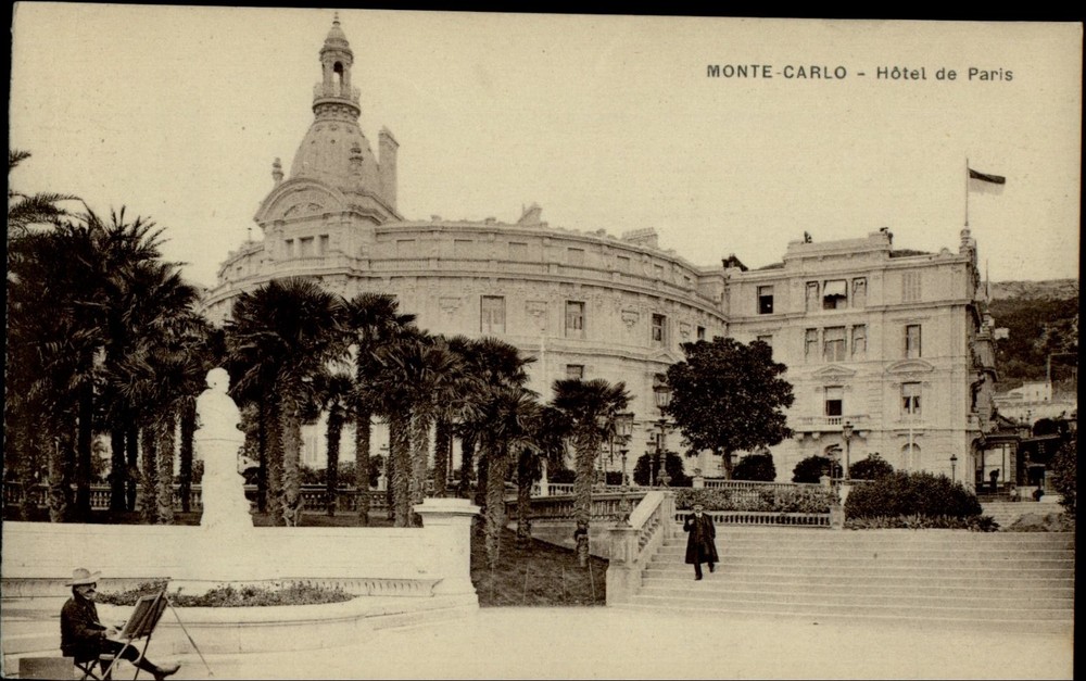 Hotel de Paris Monte Carlo Monaco vintage postcard s783