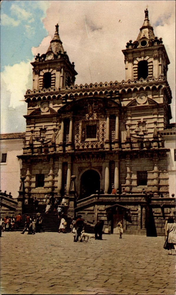 San Francisco Church Quito Ecuador vintage postcard s635
