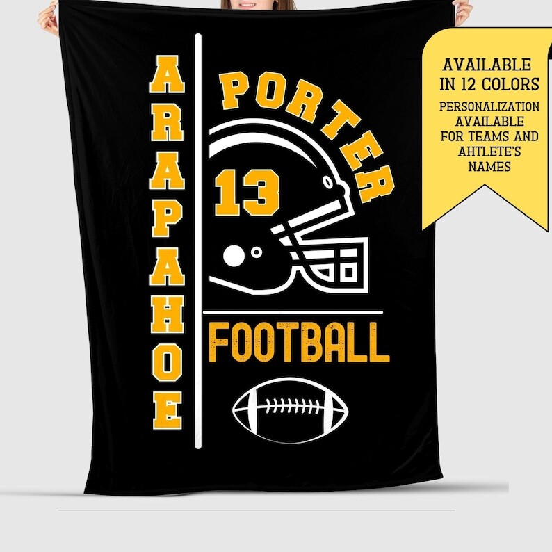 Custom personalized Football blanket Fashion Printed Name and Number Bedding
