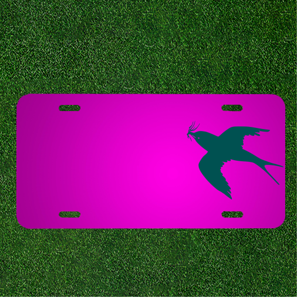 Create a Custom Personalized Car License Plate with Swallow Martin Nesting Name Design