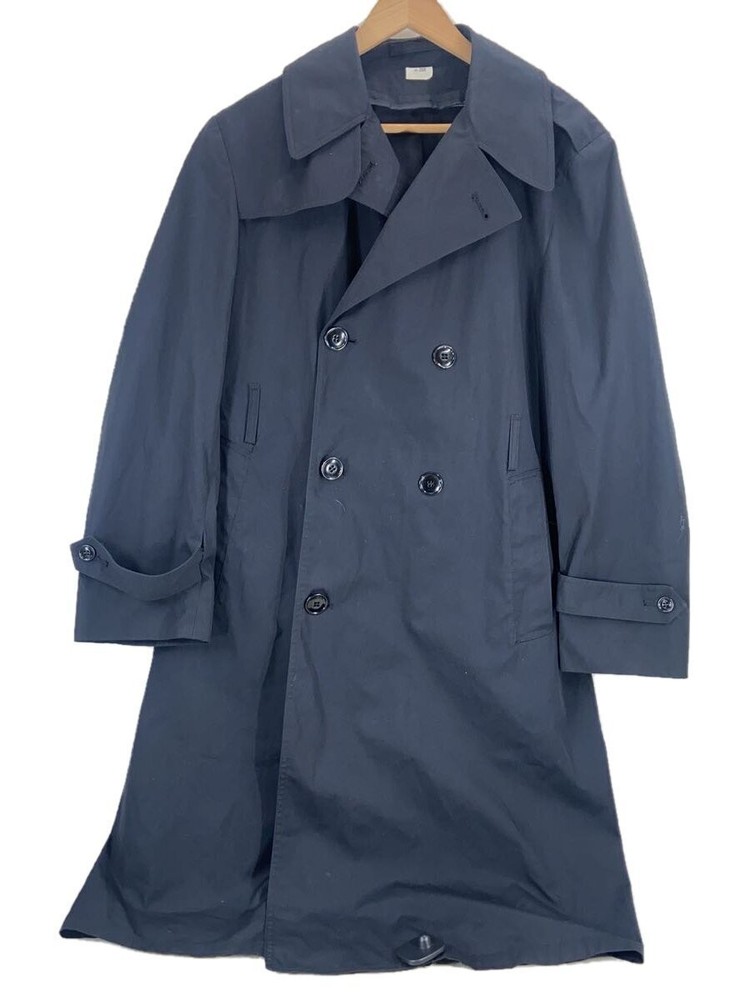 Us.Navy Trench Coat/Coat/38/Cotton/Blk/8405-01-308-8691/Liner Belt Missing 50301