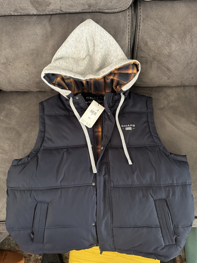 Chaps Puffer Vest American Navy XL CM34JK315
