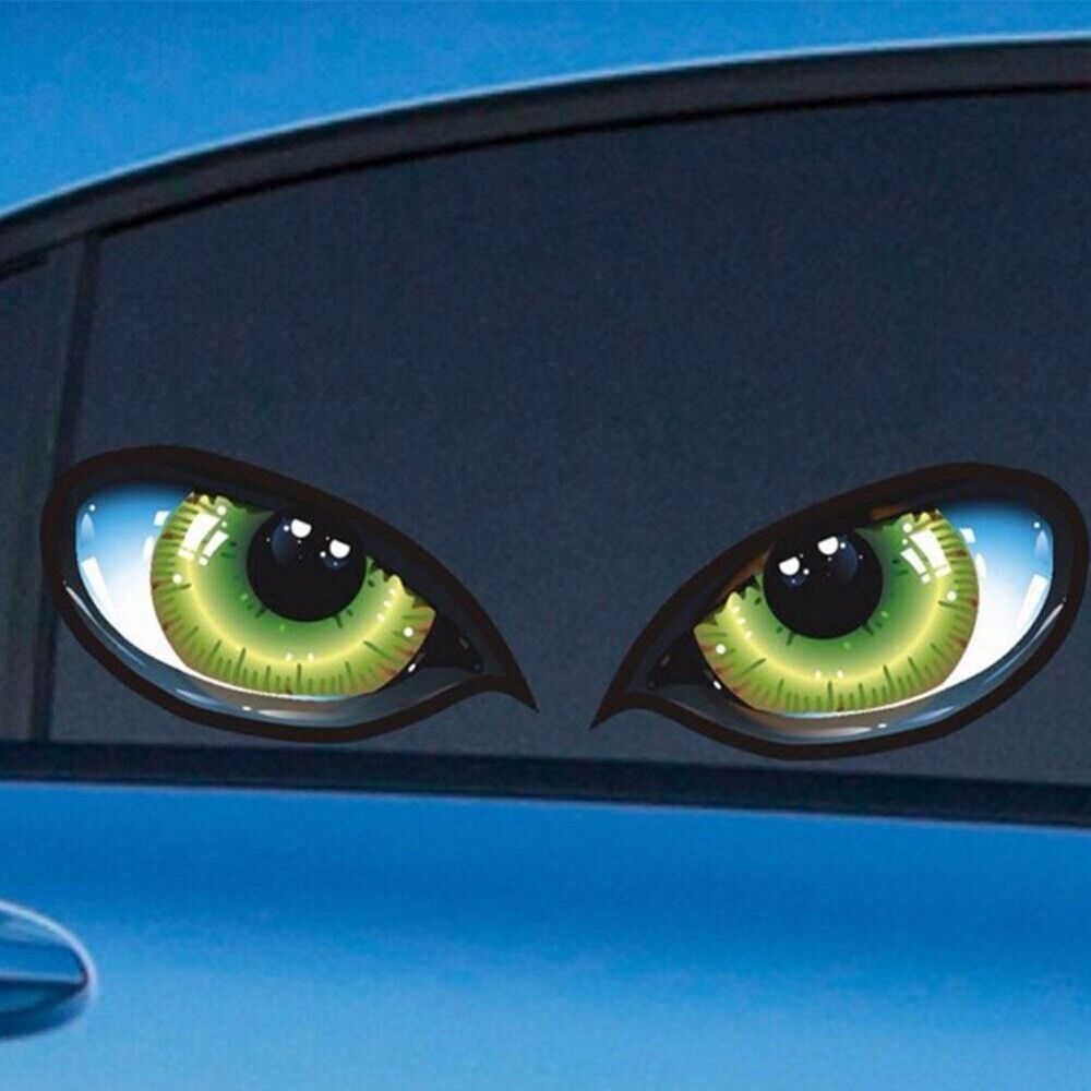 Car CAT EYES Reflective Stickers Vinyl Decor For Window Bumper Rearview Mirrors