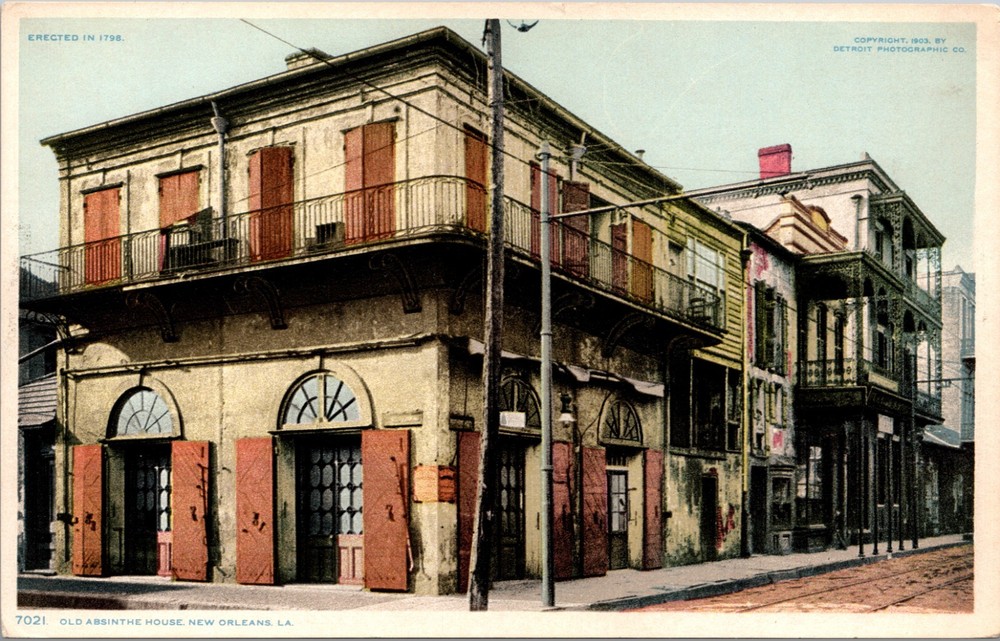 Old Absinthe House New Orleans French Quarter Corner Building Postcard-image
