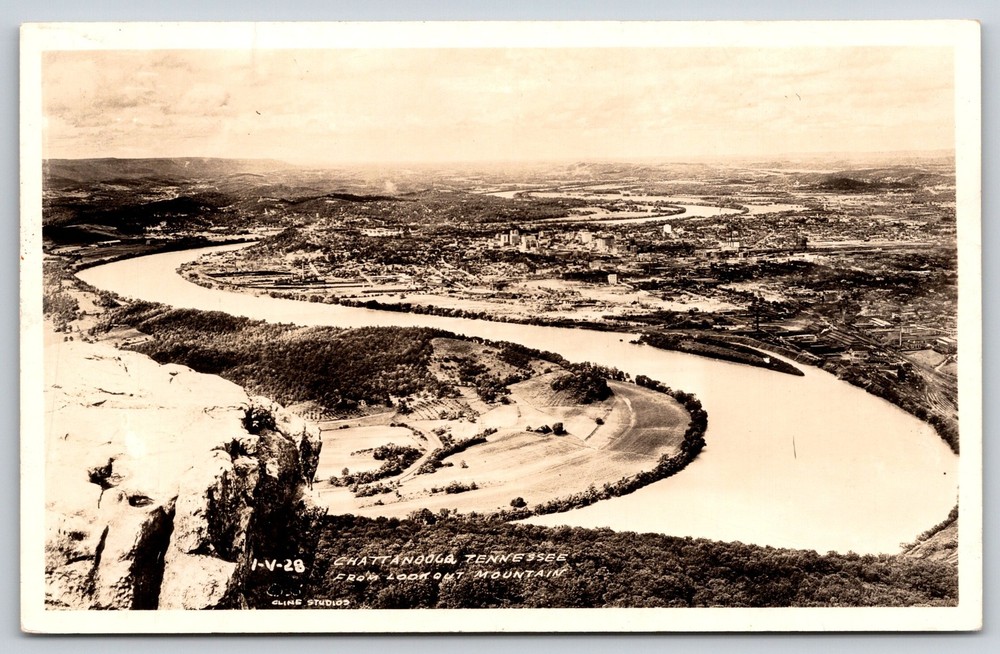 RPPC~Chattanooga Tennessee~Scenic View From Lookout Mountain~Real Photo Postcard