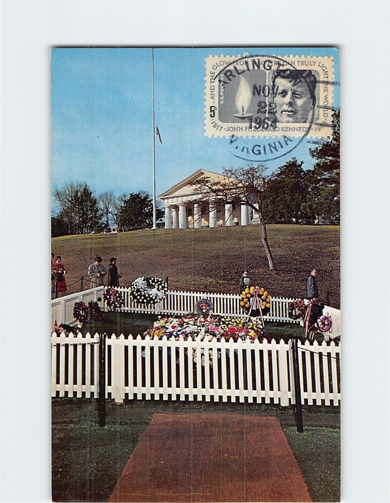 Postcard Grave of John F. Kennedy Arlington National Cemetery Virginia USA