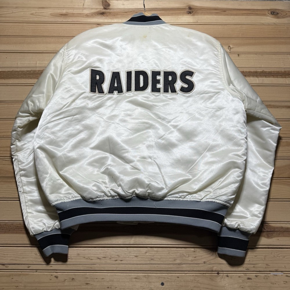 Vintage 90s Oakland Raiders NFL Starter Pro Line Satin Jacket Size XL