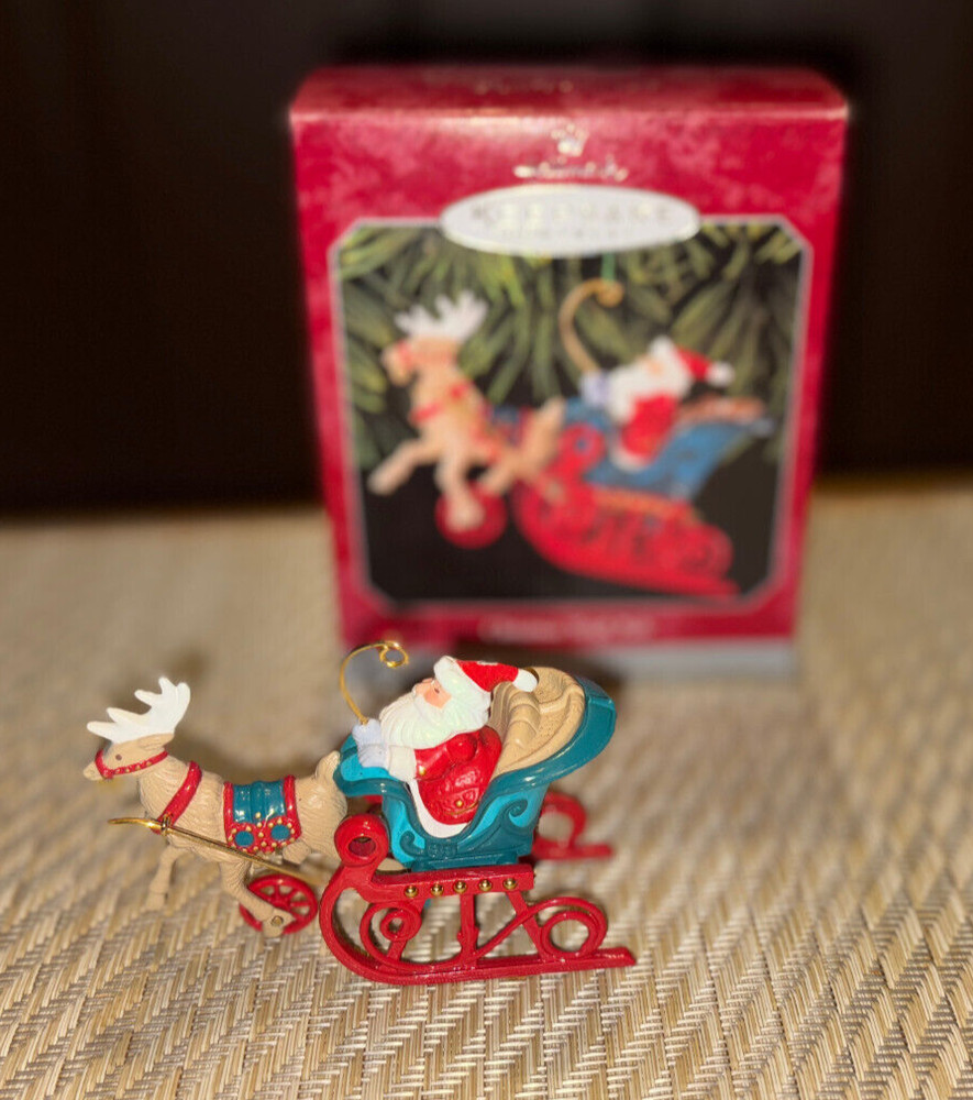 Hallmark Keepsake Ornament Christmas Sleigh Ride 1998 Die-Cast Metal
