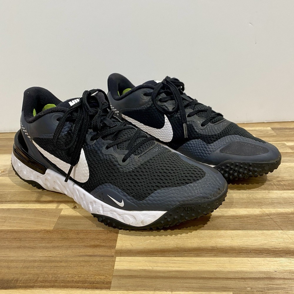 Nike Alpha Huarache Baseball Turf Shoes Mens Size 9 Black