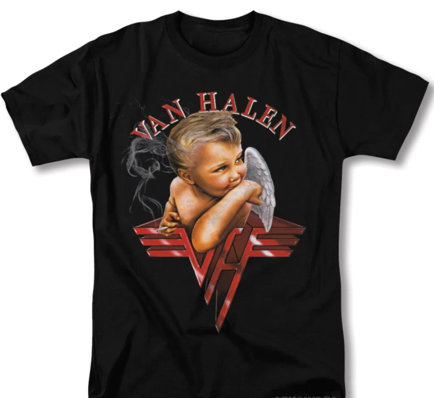 Van Halen Smoking Baby Angel Hard Rock Metal Concert Tour Vtg Retro Tee Unisex