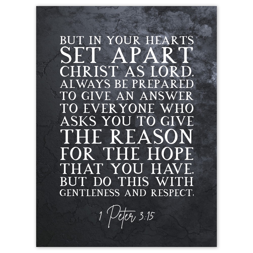 1 Peter 3:15 Set Apart Christ As Lord Christian Bible Verse Huge Wall Art Poster