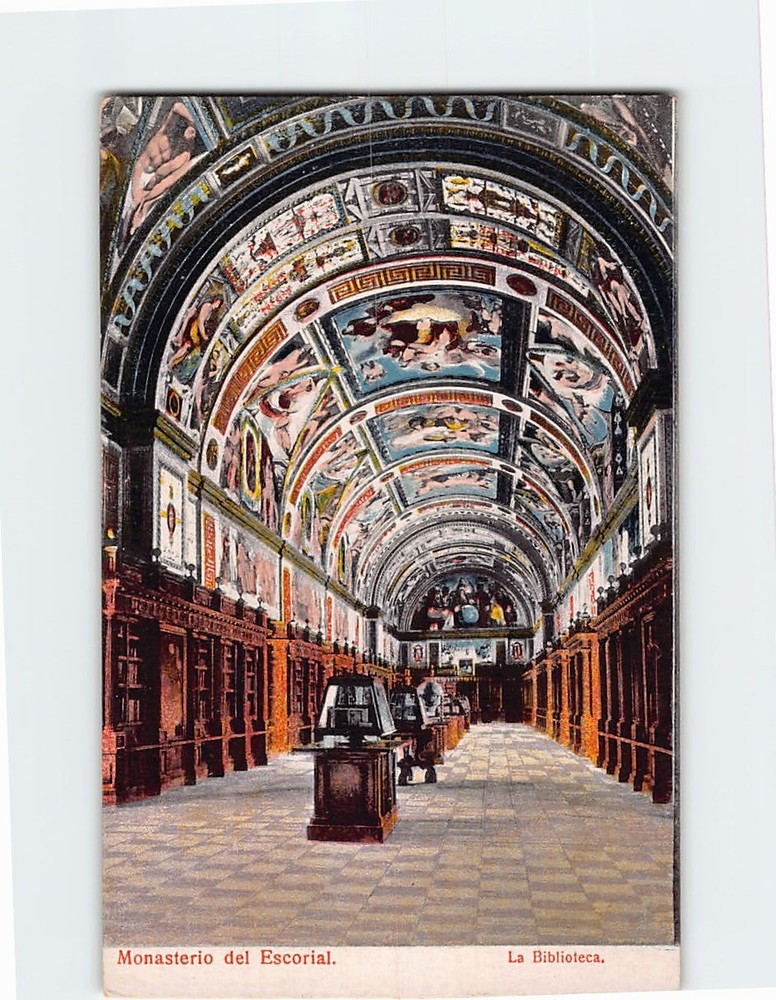 Postcard La Biblioteca Monasterio del Escorial San Lorenzo de El Escorial Spain