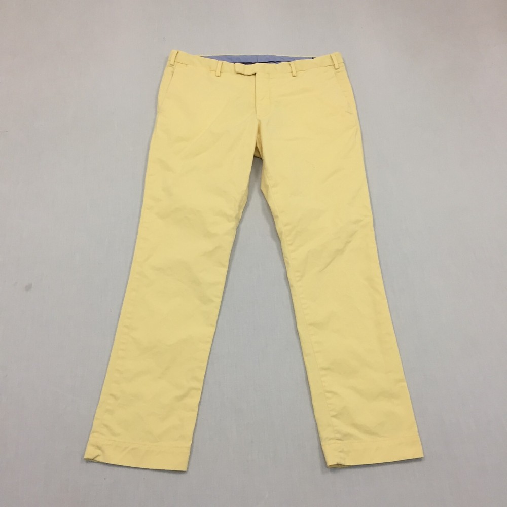 Polo Ralph Lauren Trousers Mens W34 L32 Straight Fit Chino Yellow