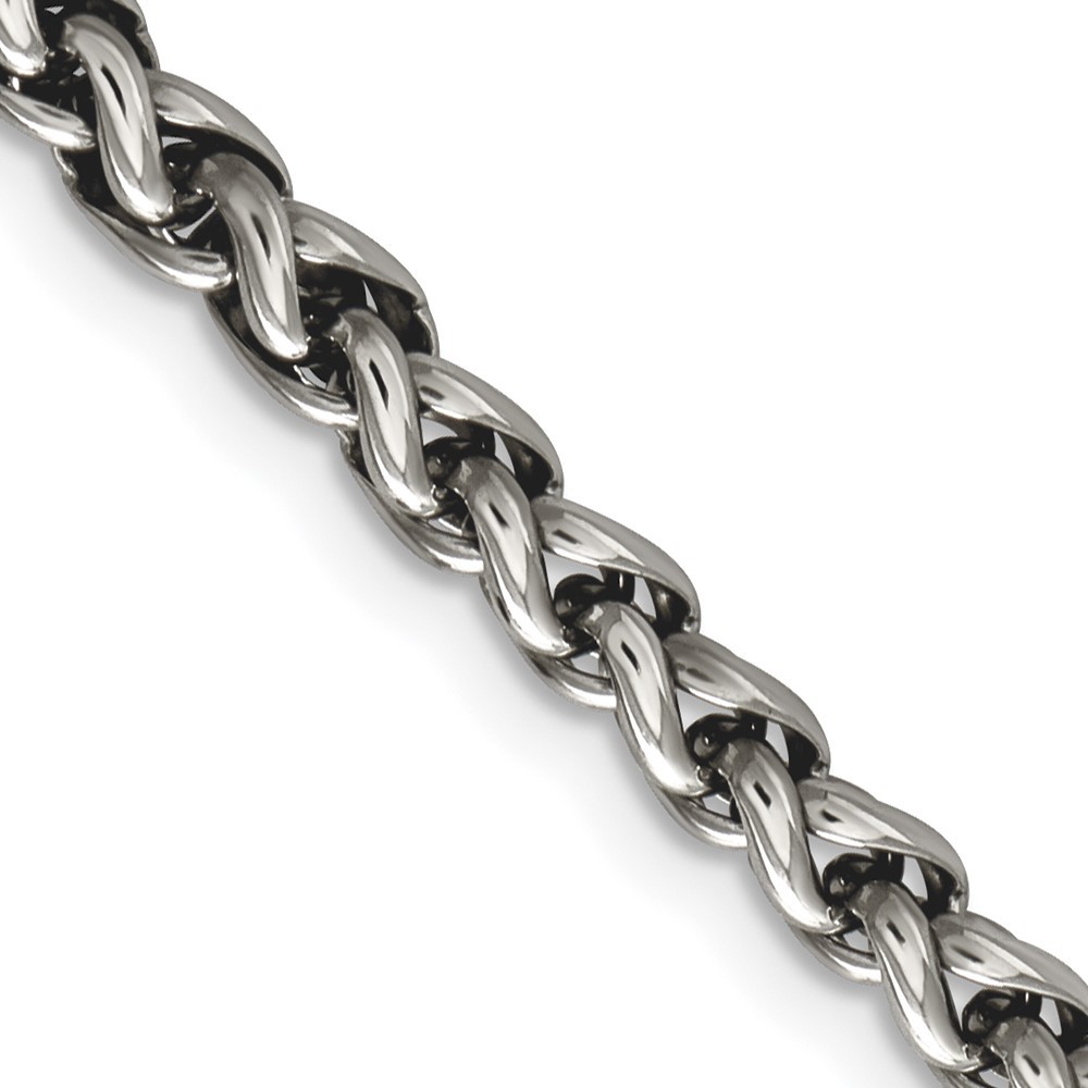 Stainless Steel Polished Spiga Necklace 24