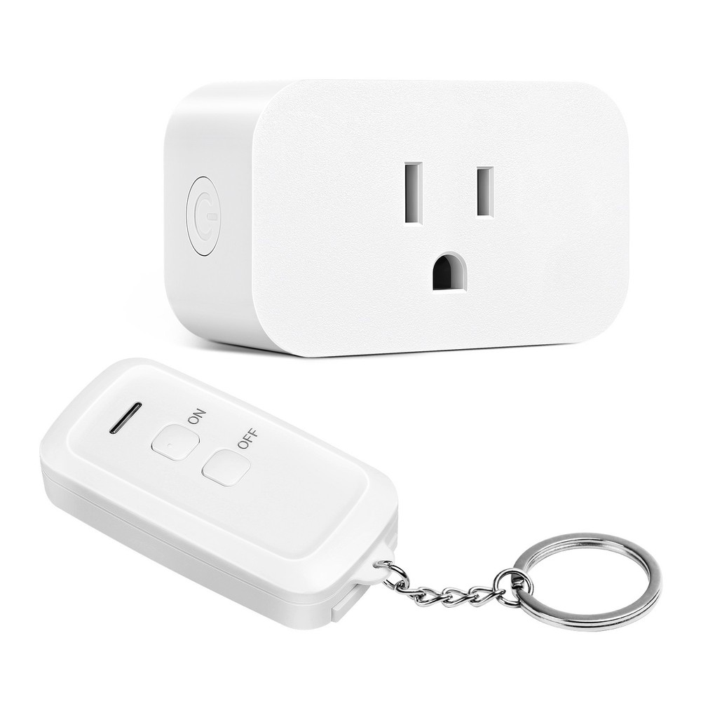 Indoor Remote Control Outlet, Wireless Remote Light Switch,15A/1875W, 100ft RF