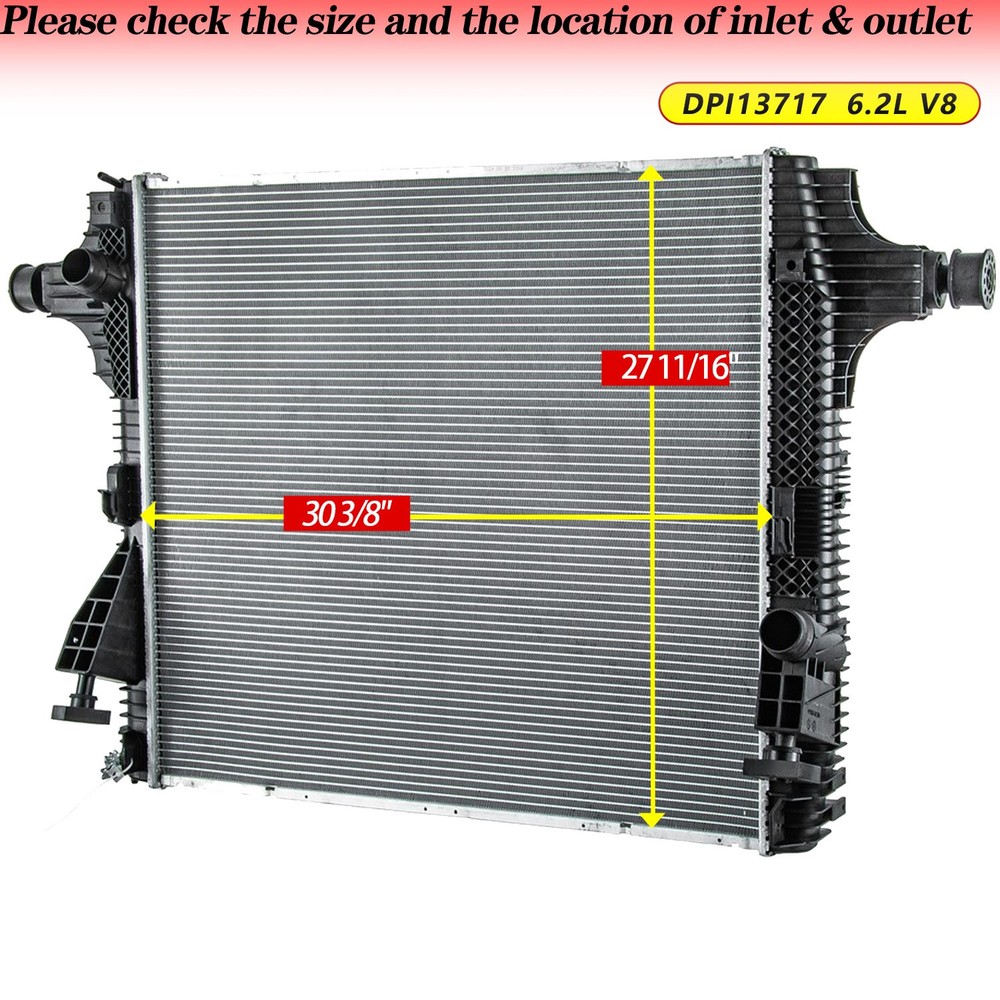 Aluminum Core Radiator Fits 2017-2022 Ford F250 F350 Super Duty 6.2L V8 FLEX AT